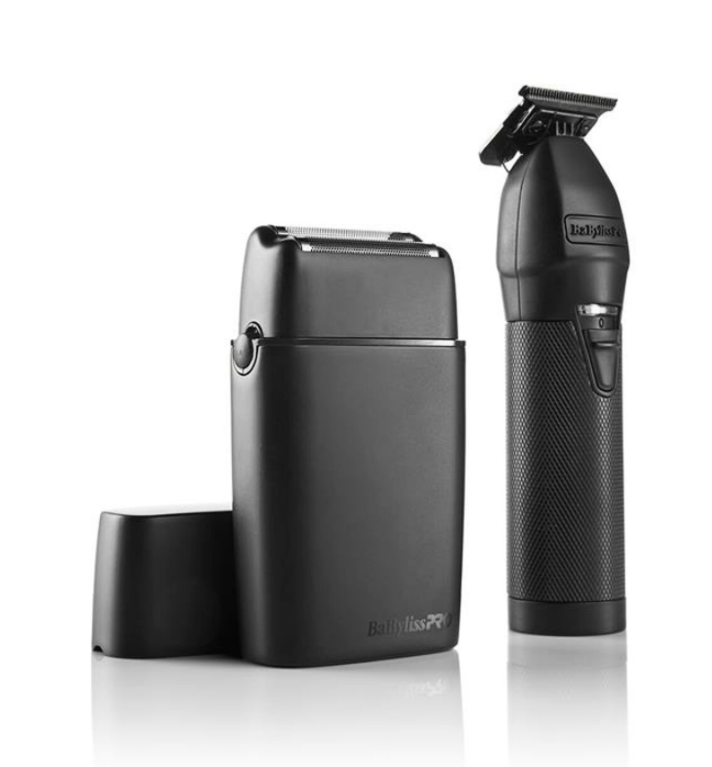 BABYLISSPRO LIMITEDFX MATTE BLACK TRIMMER AND DOUBLE-FOIL SHAVER GIFT SET